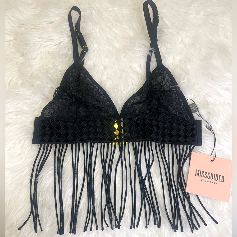 🖤✨ NWT Missguided Lace Triangle Bralette Size‎ XS